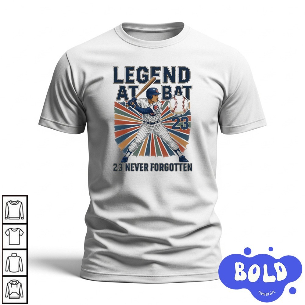 Premium Ryne Sandberg Legend At Bat 23 Never Forgotten Baseball Shirt