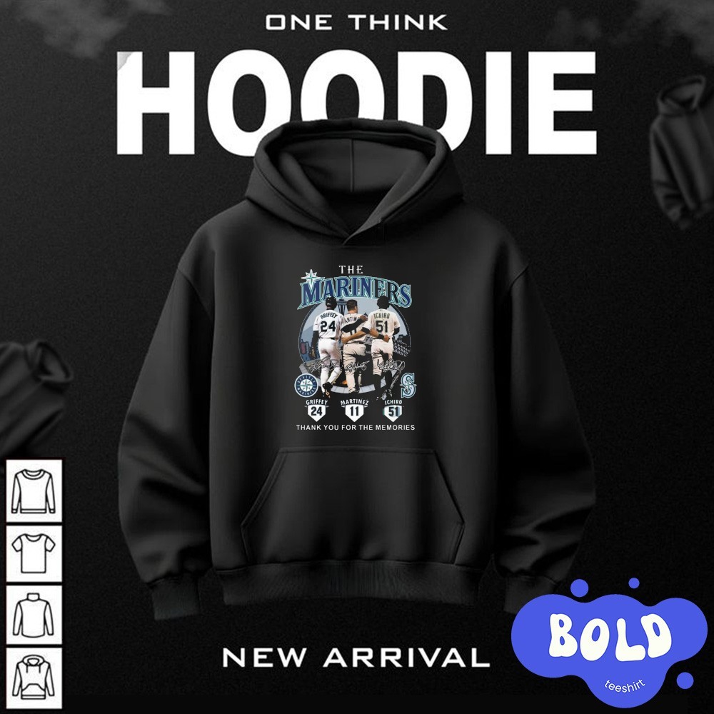 Premium The Mariners Griffey Martinez Ichiro Thank You For The Memories Signatures hoodie