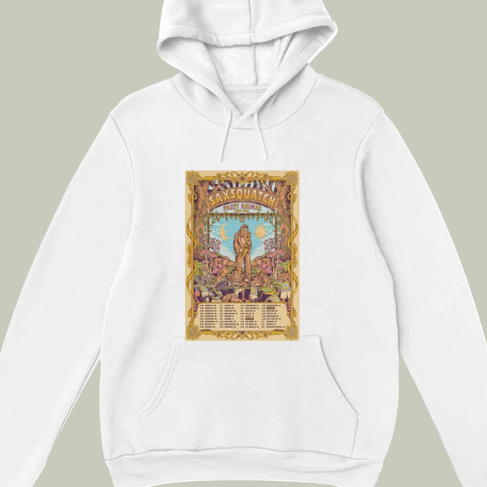 Saxsquatch Party Animal Tour 2026 hoodie