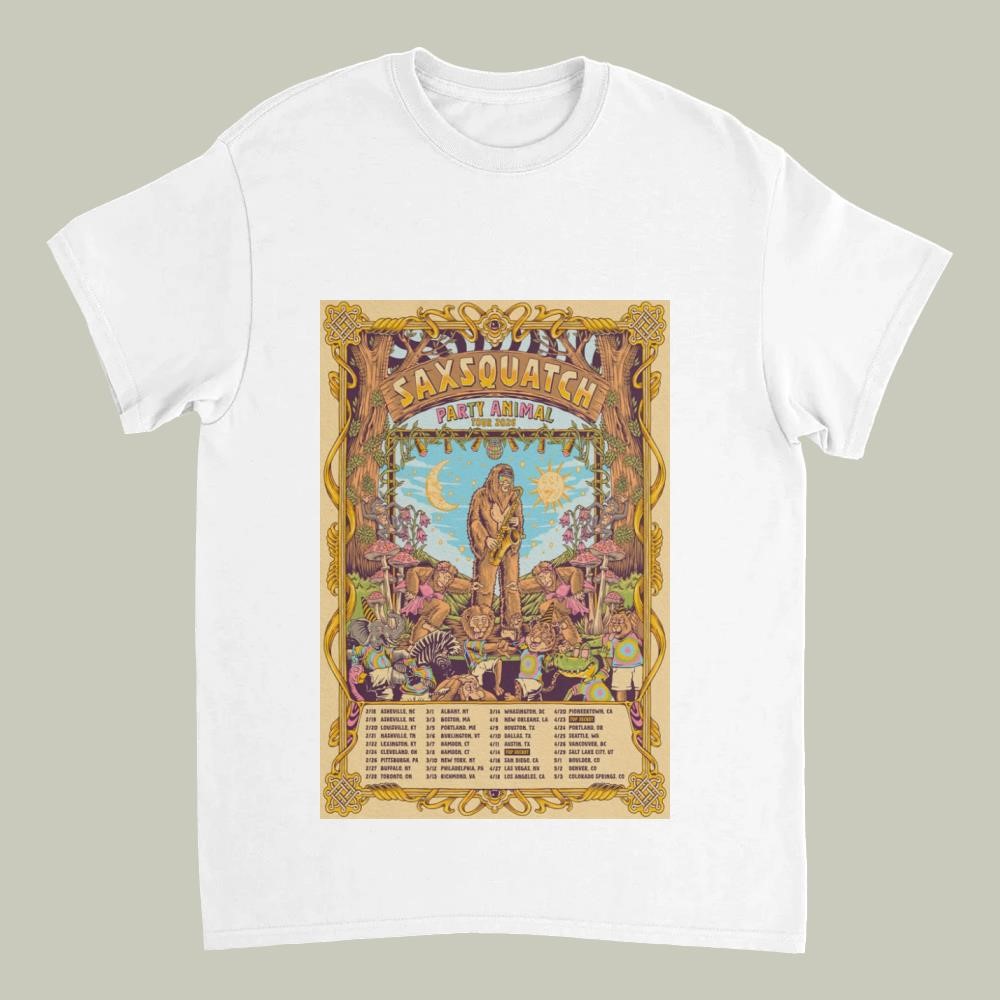 Saxsquatch Party Animal Tour 2026 Shirt